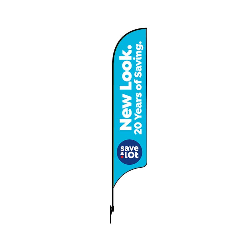  15' Save A Lot Blue New Look. 20 Years of Savings AdverSail Flag (double sided)