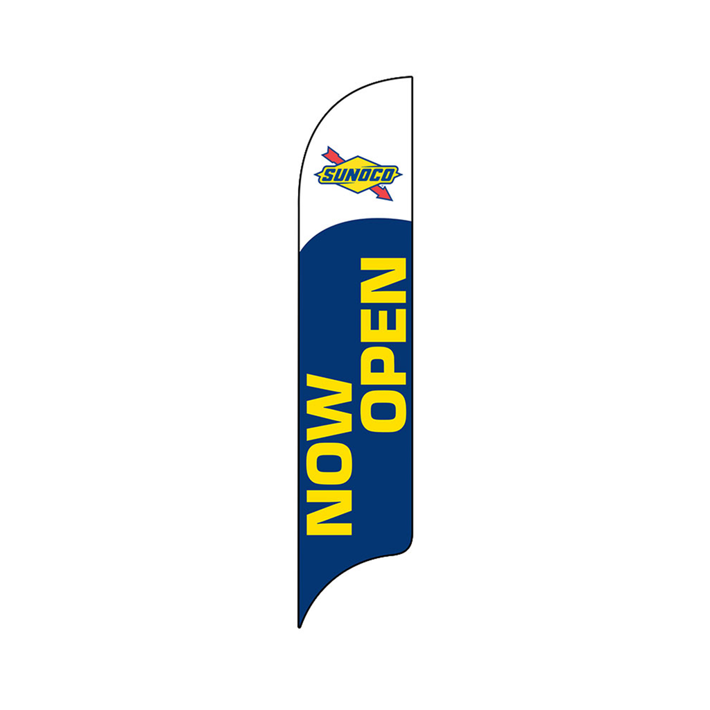 15' Sunoco Blue Now Open AdverSail Flag