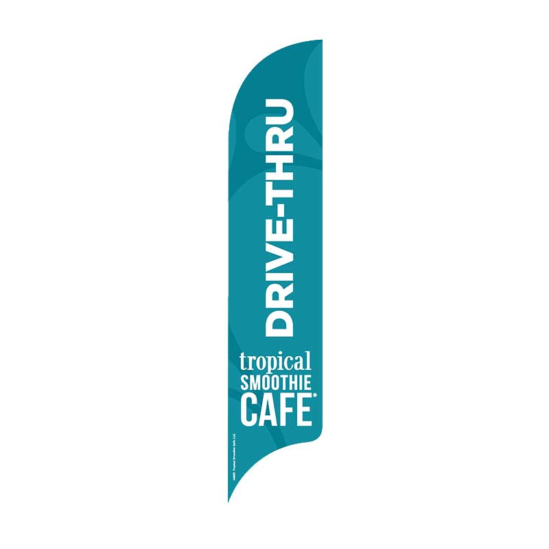 15' Tropical Smoothie Cafe Teal Drive Thru AdverSail Flag