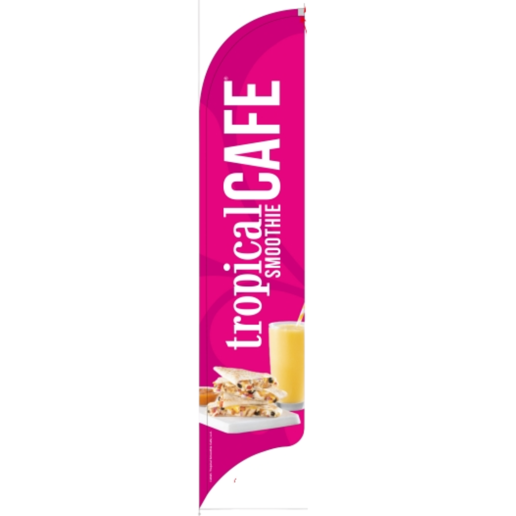 15' Tropical Smoothie Cafe Pink Logo AdverSail Flag
