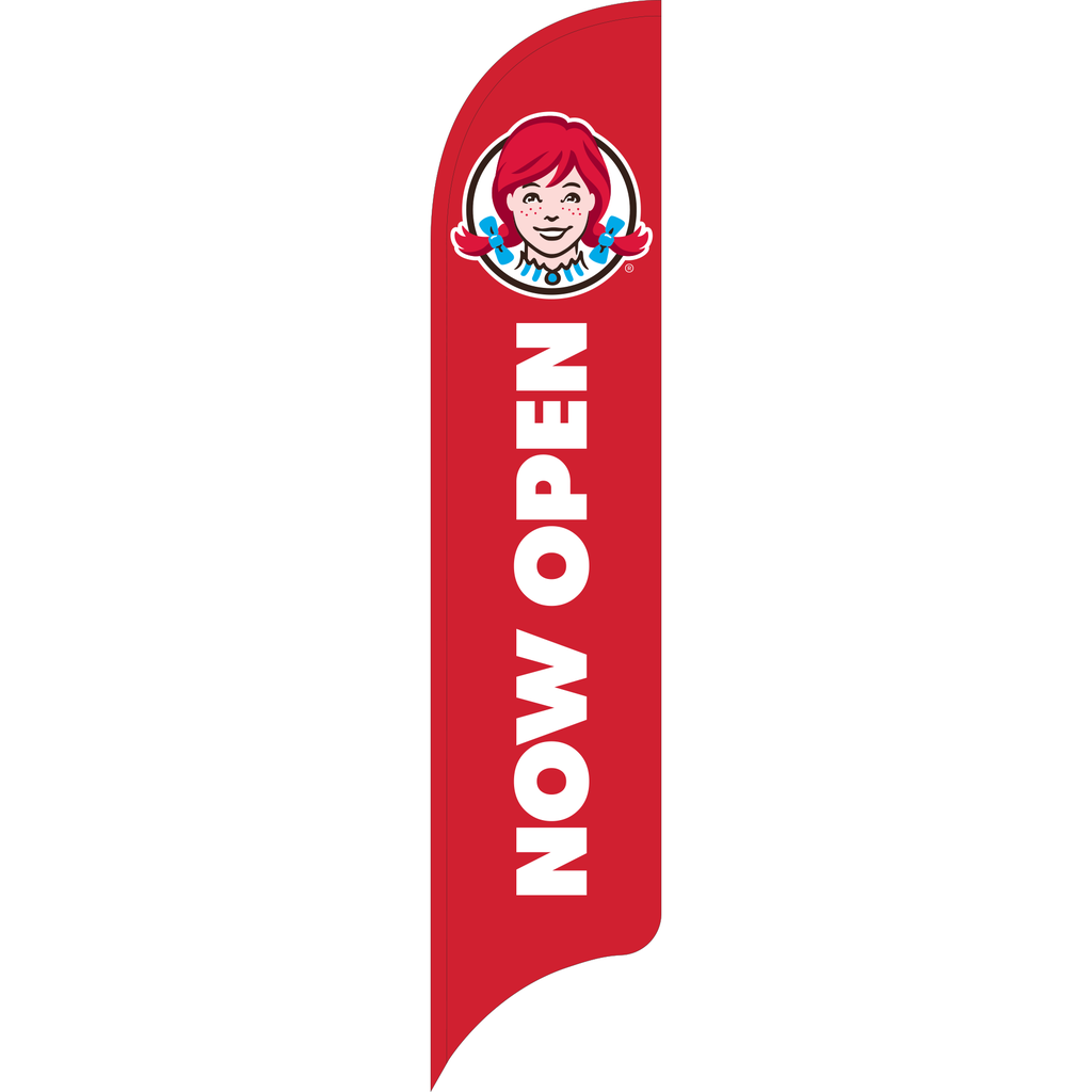 15' Wendy's Now Open Red AdverSail Flag