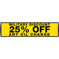 2' x 8' FullSpeed Automotive Yellow Military Discount $25 Standard Oil Changes Mesh Bay Banner (single-sided)