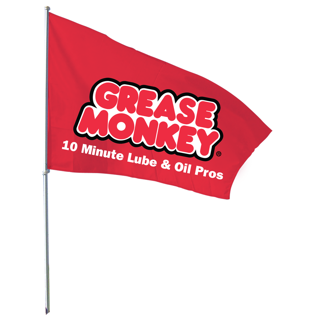 3x5 FullSpeed Automotive Grease Monkey Red Logo Flag