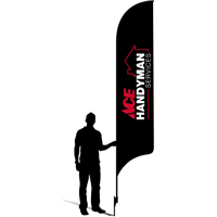 12' Ace Hardware Black Handyman Services AdverSail Flag