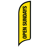 12' FullSpeed Automotive Yellow Open Sundays AdverSail Flag