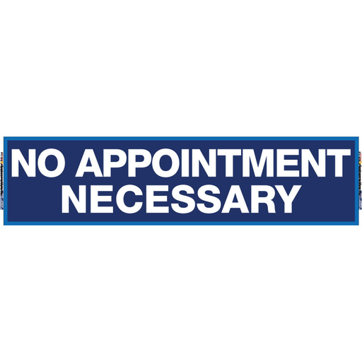 2' x 8' FullSpeed Automotive Blue No Appointment Necessary Mesh Bay Banner (single-sided)