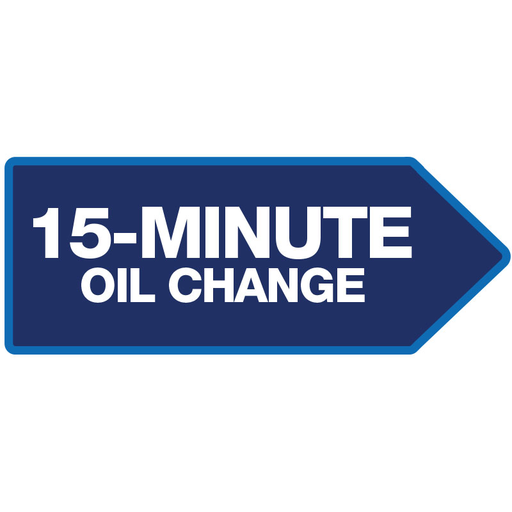 46" x 18" FullSpeed Automotive Blue 15-Minute Oil Change Arrow Spinner Sign (double-sided)