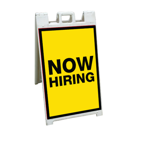 [None] 24" x 36" FullSpeed Yellow Now Hiring Coroplast A-frame Insert Only