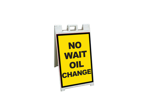 [None] 24" x 36" FullSpeed Yellow No Wait Oil Change Coroplast A-frame Insert Only
