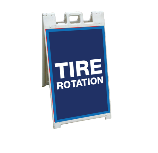 [None] 24" x 36" FullSpeed Blue Tire Rotation Coroplast A-frame Insert Only