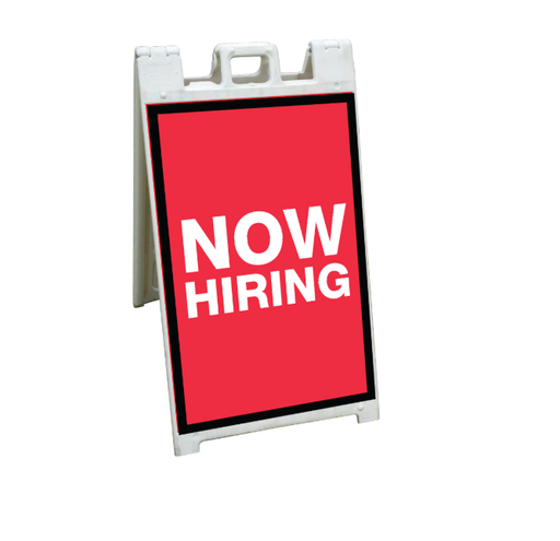 [None] 24" x 36" FullSpeed Red Now Hiring Coroplast A-frame Insert Only
