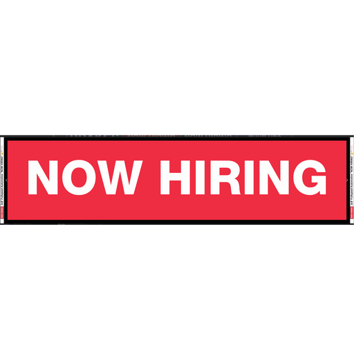 2' x 8' FullSpeed Automotive Red Now Hiring Mesh Bay Banner (single-sided) 