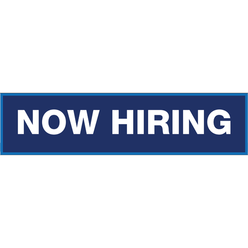2' x 8' FullSpeed Automotive Blue Now Hiring Mesh Bay Banner (single-sided)