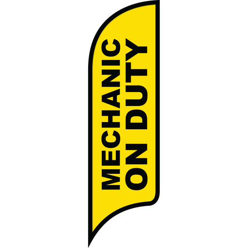 12' FullSpeed Automotive Yellow Mechanic On Duty  AdverSail Flag 