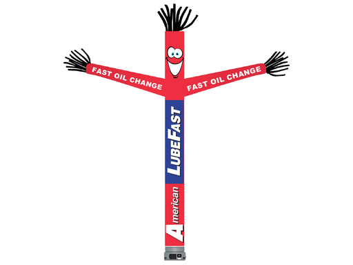 18' FullSpeed American LubeFast Red Fast Oil Change Tube Dancer Fabric Only (with face & arms)