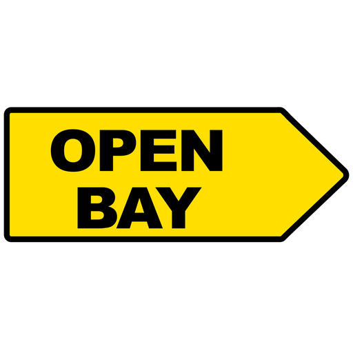 46" x 18" FullSpeed Automotive Yellow Open Bay Arrow Spinner Sign(double-sided)