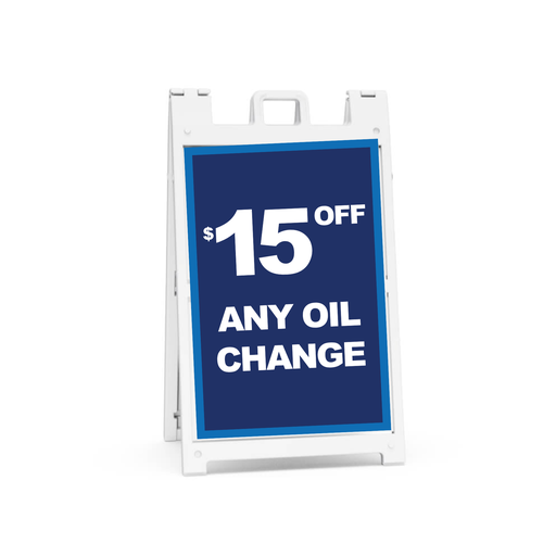 24" x 36" FullSpeed Blue $15 Off Any Oil Change Coroplast A-frame Insert Only