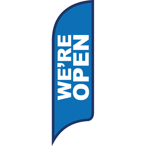 12' FullSpeed Automotive Blue We're Open AdverSail Flag 