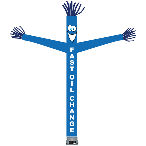 18' FullSpeed Automotive Blue Fast Oil Change Tube Dancer Fabric Only (with face & arms)