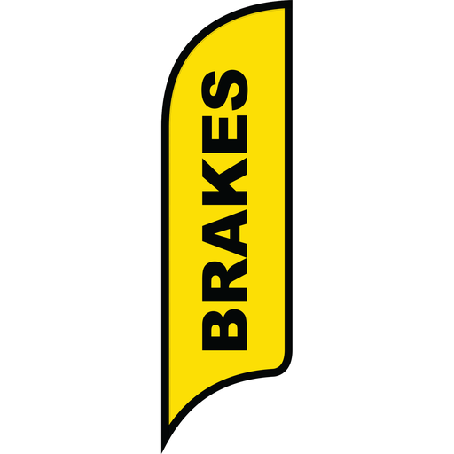 12' FullSpeed Automotive Yellow Brakes AdverSail Flag