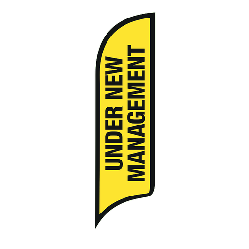 12' FullSpeed Automotive Yellow Under New Management AdverSail Flag